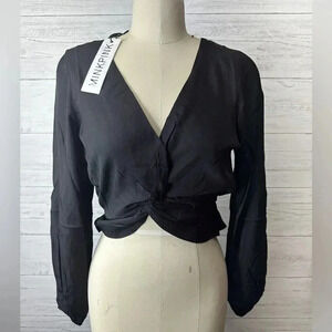🍀 MINKPINK NWT HARPER TWIST BLOUSE SIZE XL